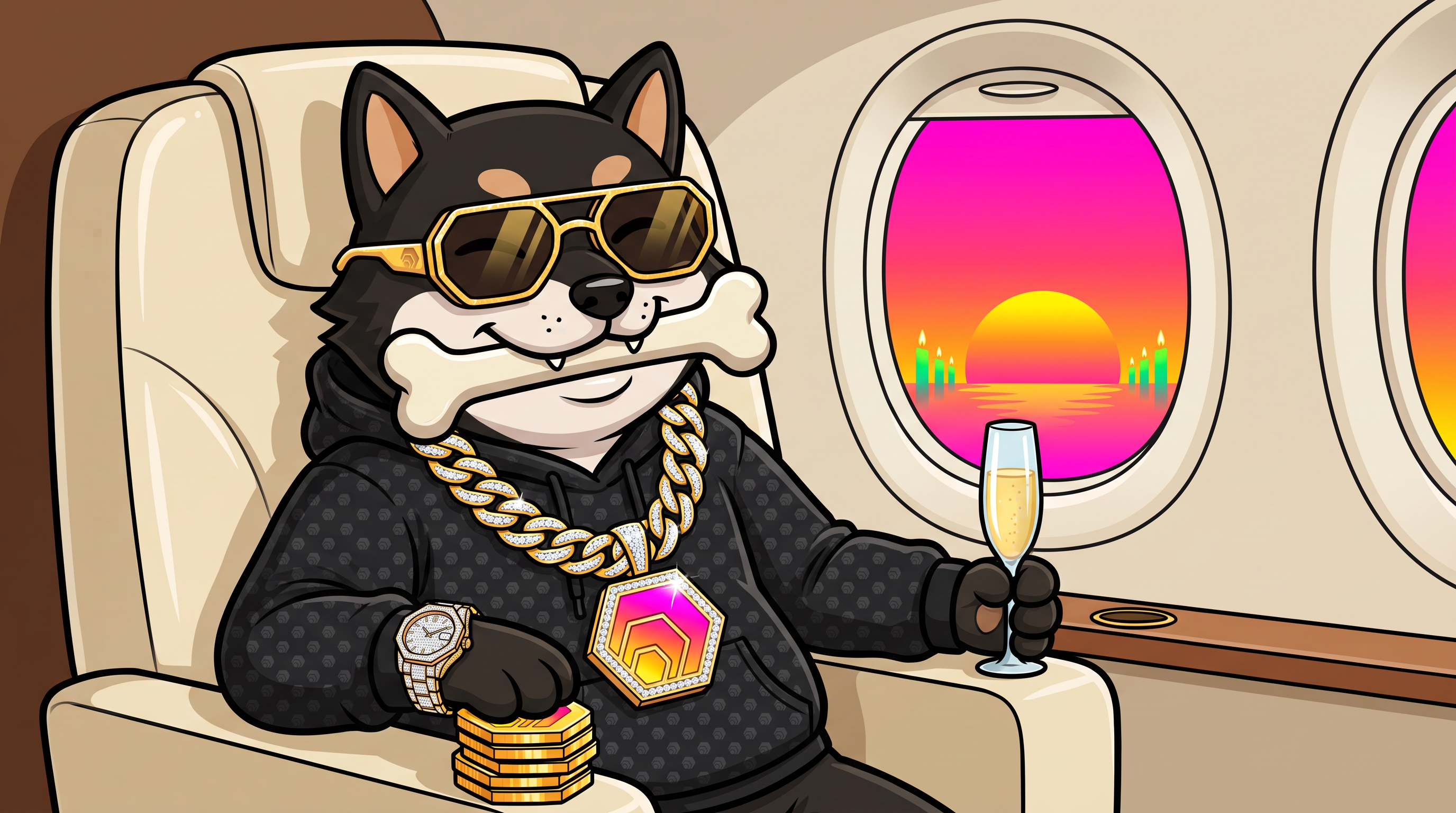 GAINZ HEX Dog private jet