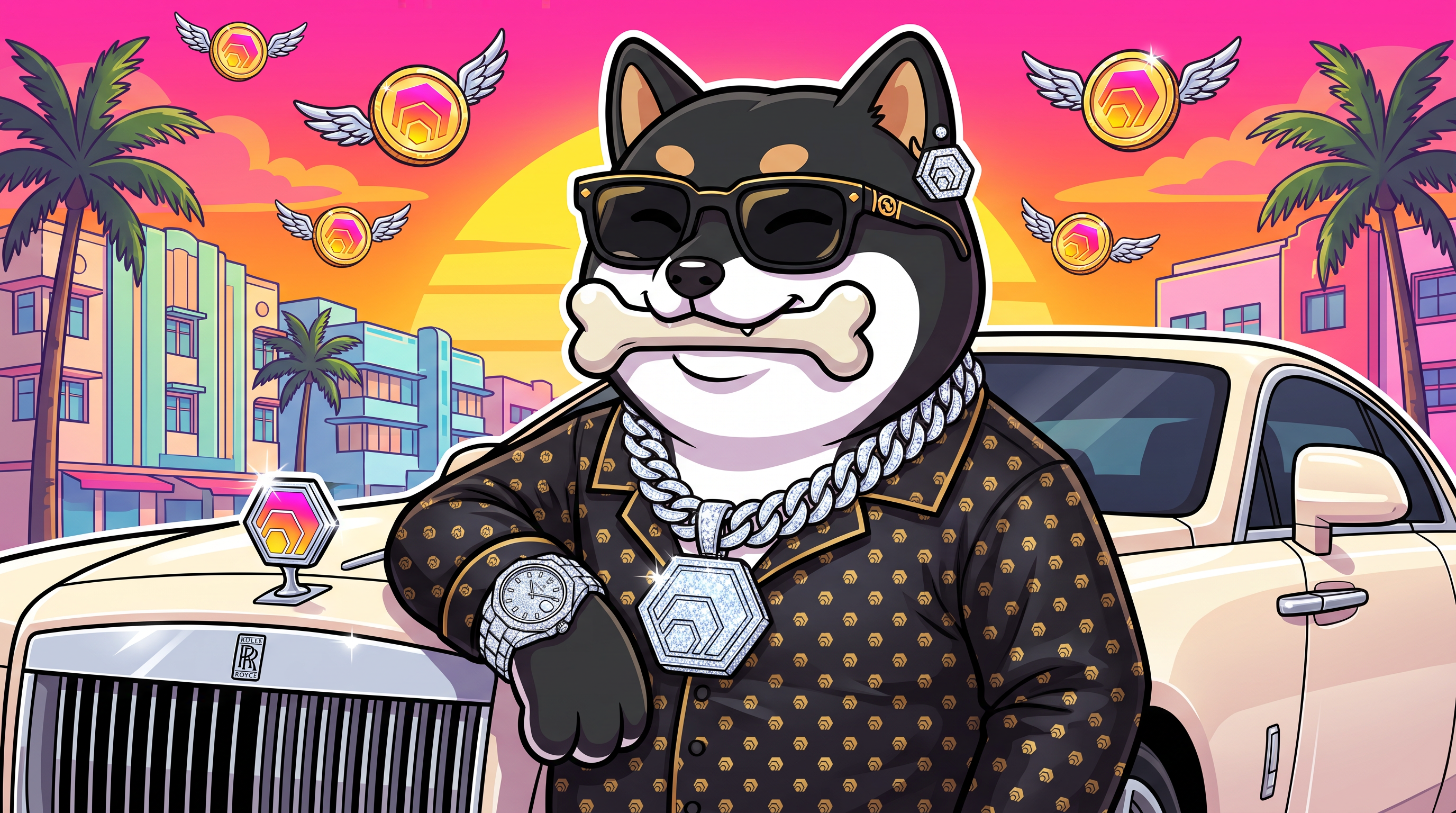 GAINZ HEX Dog with Rolls Royce